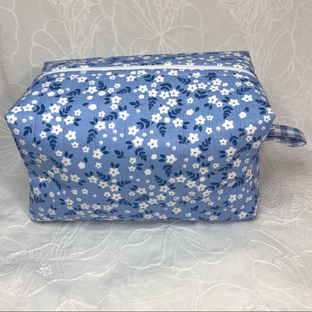 Large boxy flower print makeup bag new
